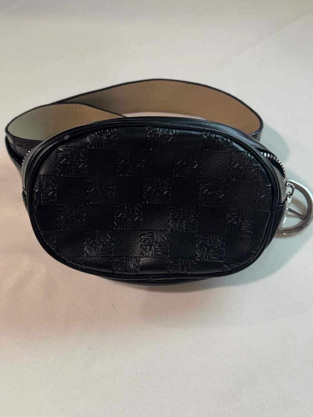 Steve Madden Black Monogram Belt Bag Detachable Fanny Pack Y2K Waist Bag